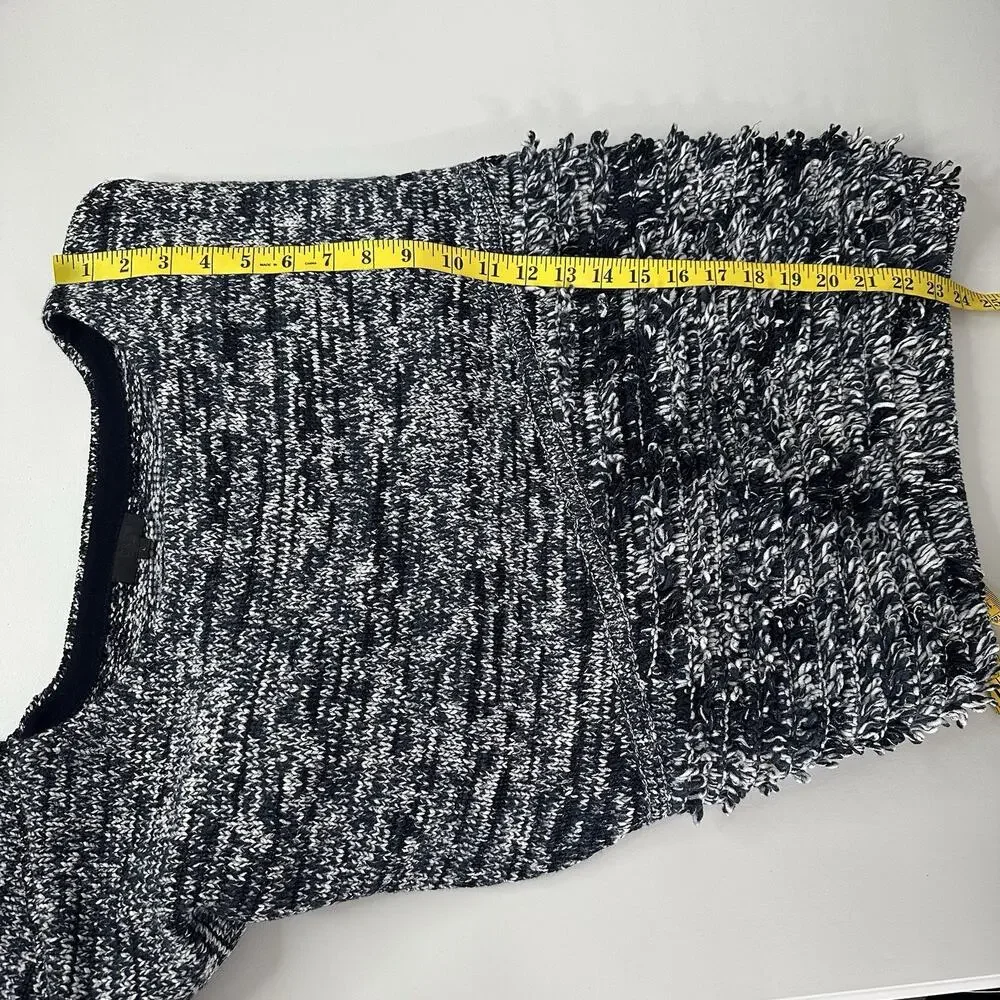 J Crew‎ Collection Sweater Womens Large Blue Shaggy Knit Popover Boxy Heavy